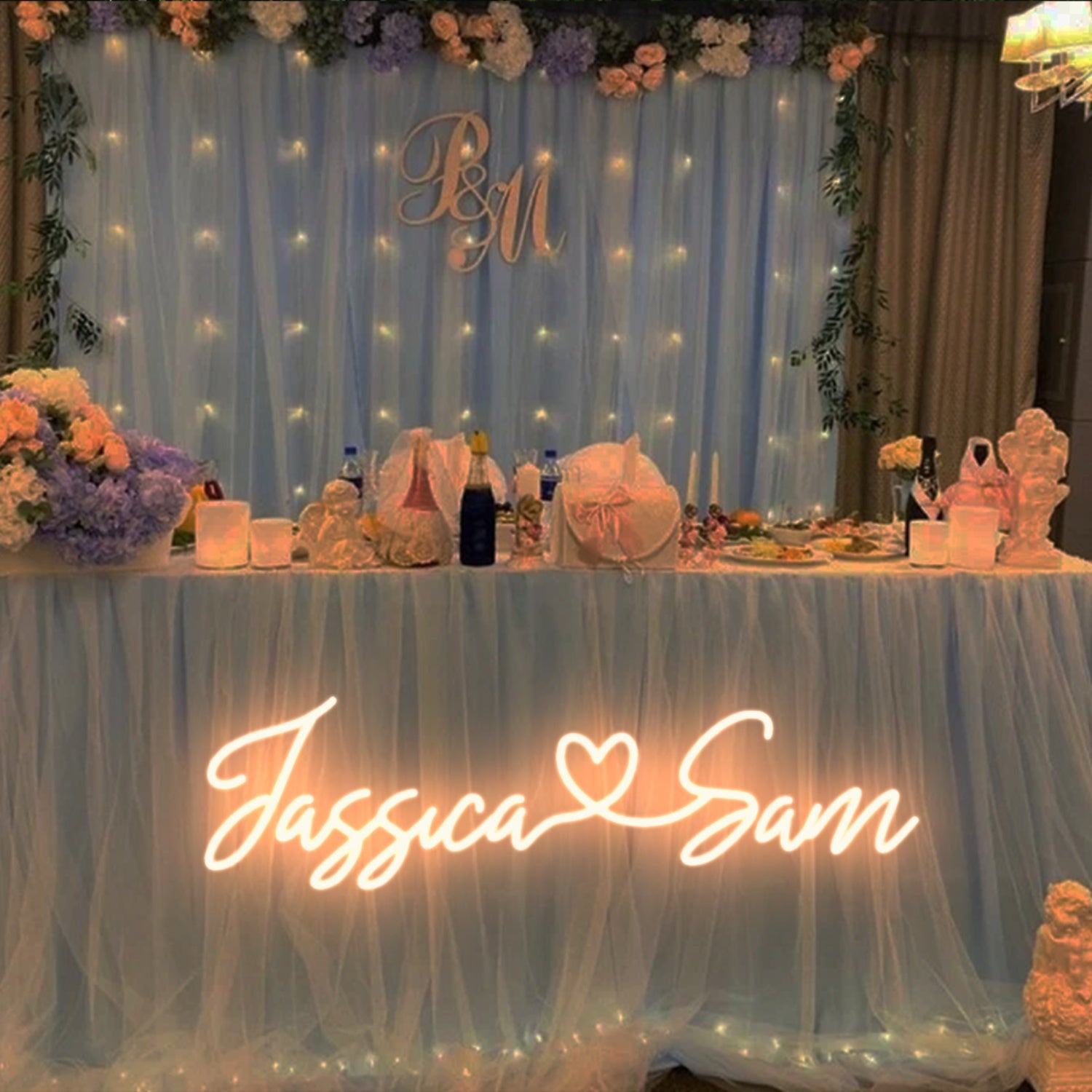 Wedding Led Neon Sign With Your First Names And Love Heart | Shineneon