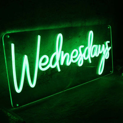 Wednesdays Green Led Neon Sign - Shineneon