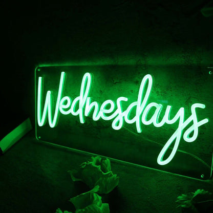 Wednesdays Green Led Neon Sign - Shineneon