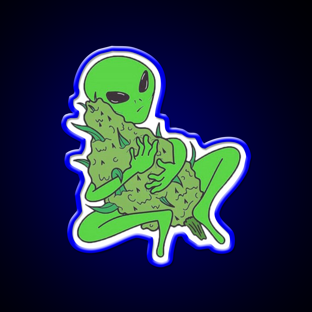 Weed Alien Hemp Inspired Green Leaf Led Neon Sign Rgb Color - LED neon sign view 5