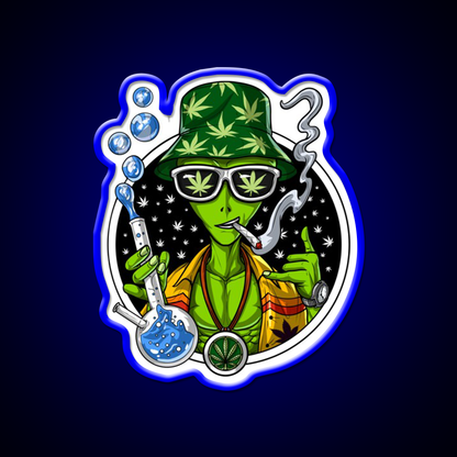 Weed Alien Stoner Hemp Inspired Green Leaf Led Neon Sign Rgb Color - LED neon sign view 5