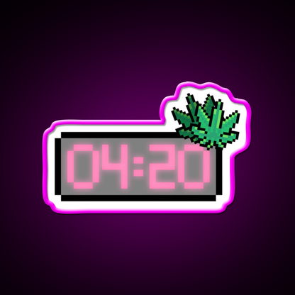 Weed Appointment Hemp Inspired Green Leaf Led Neon Sign Rgb Color - Neon sign mounted on wall in room