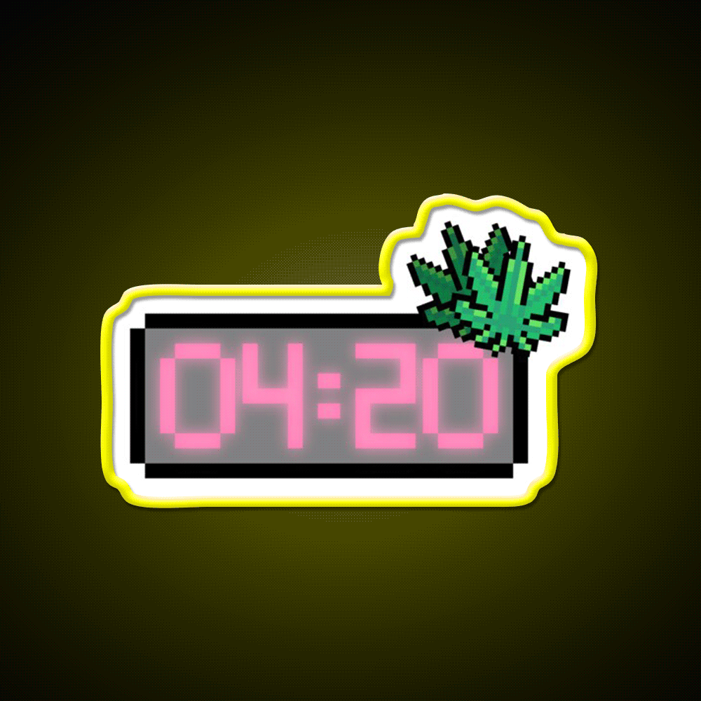Weed Appointment Hemp Inspired Green Leaf Led Neon Sign Rgb Color - Custom LED neon sign front view
