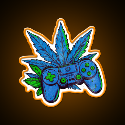 Weed Gamer Console Hemp Inspired Green Leaf Led Neon Sign Rgb Color - LED neon sign view 6