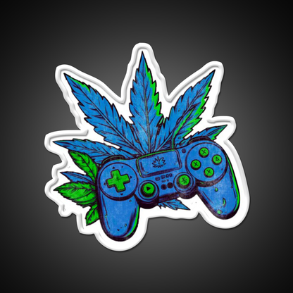 Weed Gamer Console Hemp Inspired Green Leaf Led Neon Sign Rgb Color - LED neon sign view 11
