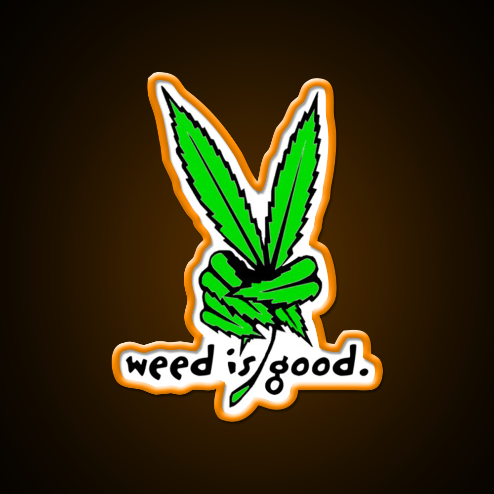 Weed Is Good Hemp Inspired Green Leaf Led Neon Sign Rgb Color - LED neon sign view 6