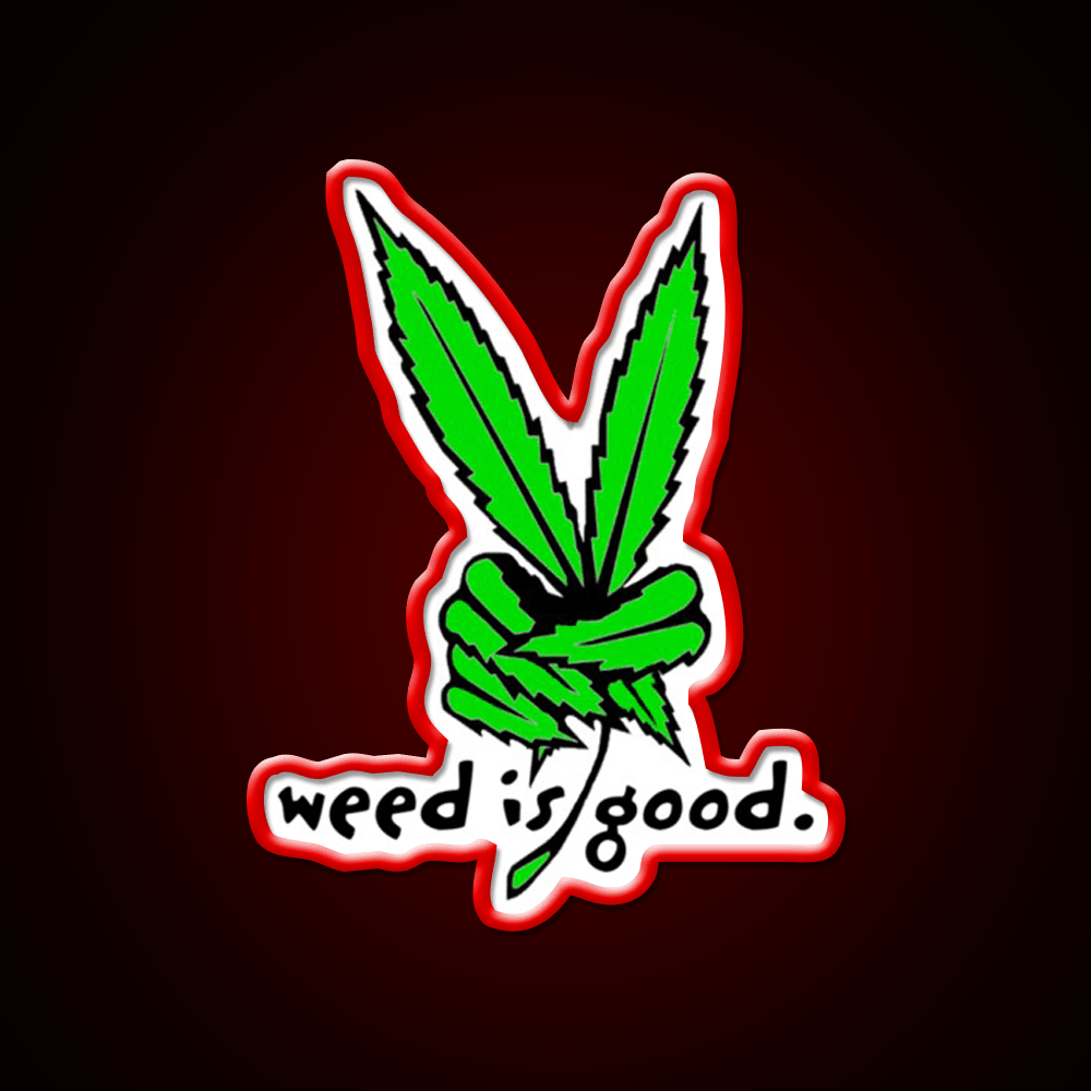Weed Is Good Hemp Inspired Green Leaf Led Neon Sign Rgb Color - Shineneon
