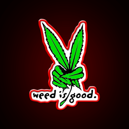 Weed Is Good Hemp Inspired Green Leaf Led Neon Sign Rgb Color - Shineneon
