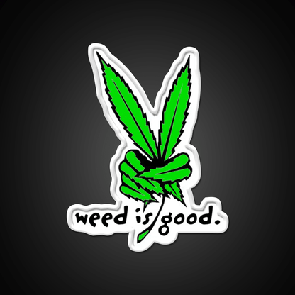 Weed Is Good Hemp Inspired Green Leaf Led Neon Sign Rgb Color - Shineneon