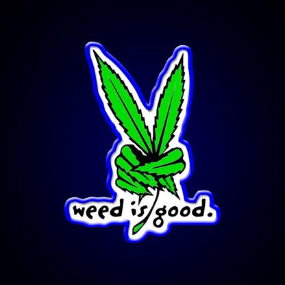Weed Is Good Hemp Inspired Green Leaf Led Neon Sign Rgb Color - Shineneon
