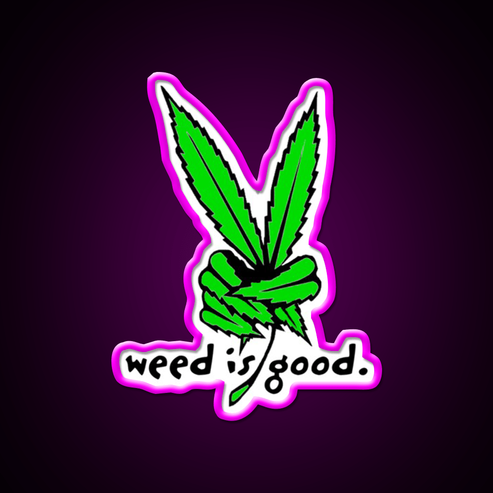 Weed Is Good Hemp Inspired Green Leaf Led Neon Sign Rgb Color - Shineneon