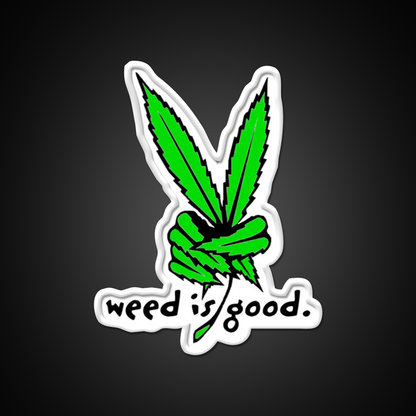Weed Is Good Hemp Inspired Green Leaf Led Neon Sign Rgb Color - LED neon sign view 11