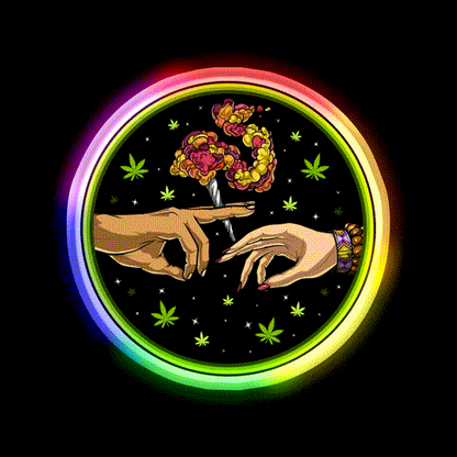 Weed Joint Hemp Inspired Green Leaf Led Neon Sign Rgb Color - LED neon sign close-up detail