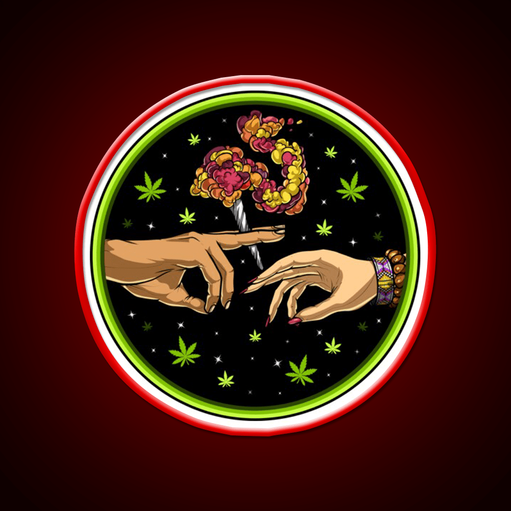Weed Joint Hemp Inspired Green Leaf Led Neon Sign Rgb Color - Shineneon
