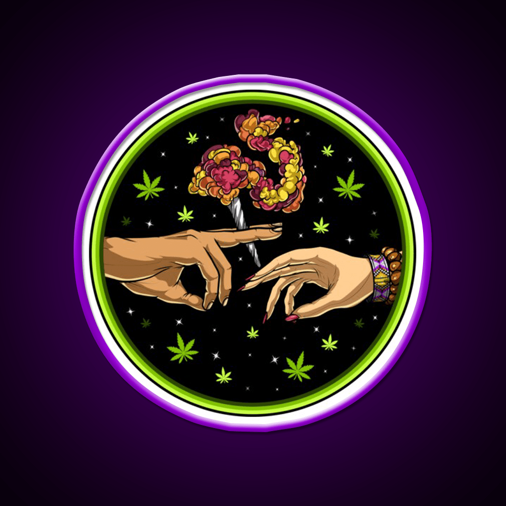 Weed Joint Hemp Inspired Green Leaf Led Neon Sign Rgb Color - Shineneon