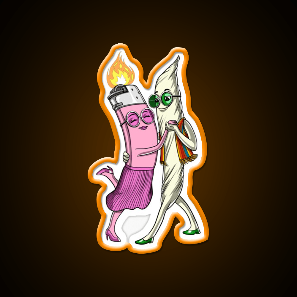 Weed Joint Lighter Dance Hemp Inspired Green Leaf Led Neon Sign Rgb Color - Shineneon