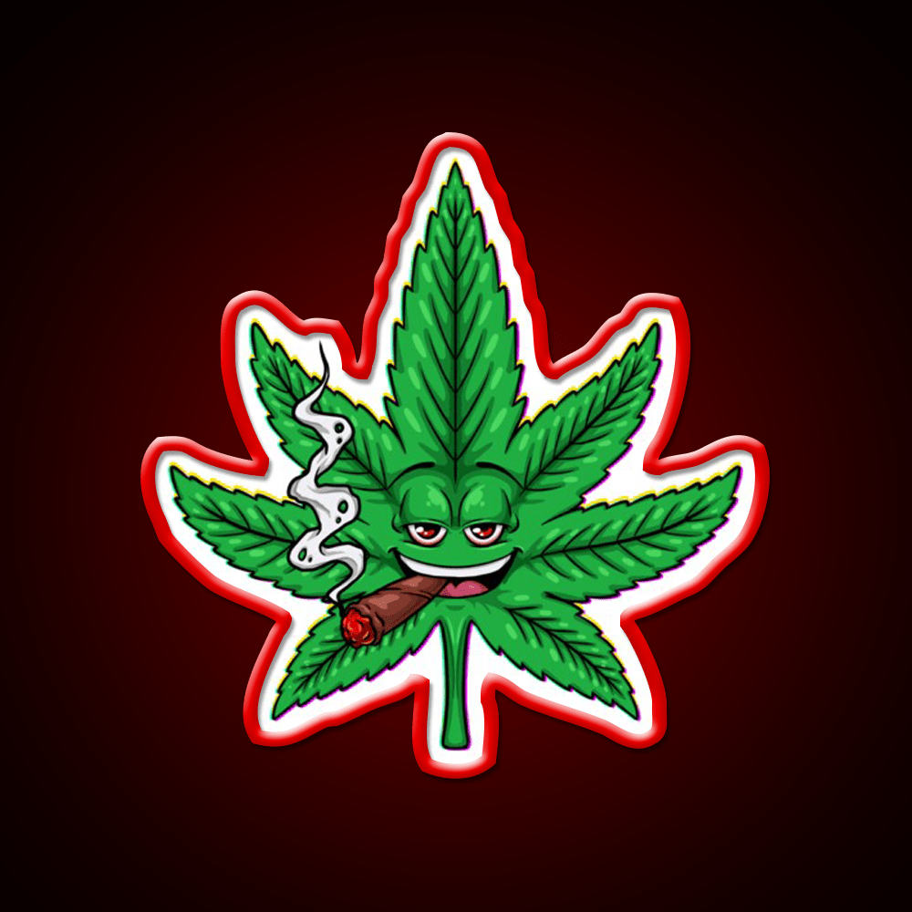 Weed Leaf Blunt Hemp Inspired Green Leaf Led Neon Sign Rgb Color - Shineneon