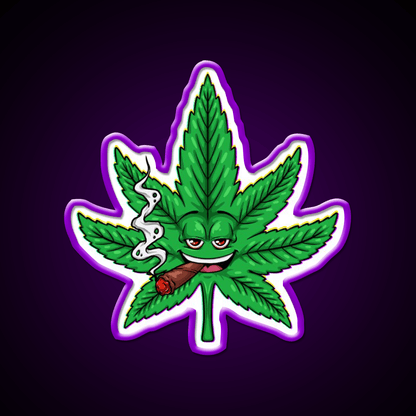 Weed Leaf Blunt Hemp Inspired Green Leaf Led Neon Sign Rgb Color - Shineneon