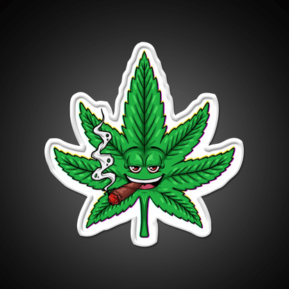 Weed Leaf Blunt Hemp Inspired Green Leaf Led Neon Sign Rgb Color - Shineneon