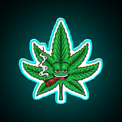 Weed Leaf Blunt Hemp Inspired Green Leaf Led Neon Sign Rgb Color - Shineneon