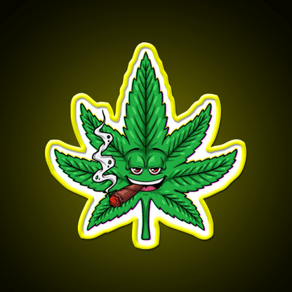 Weed Leaf Blunt Hemp Inspired Green Leaf Led Neon Sign Rgb Color - Shineneon