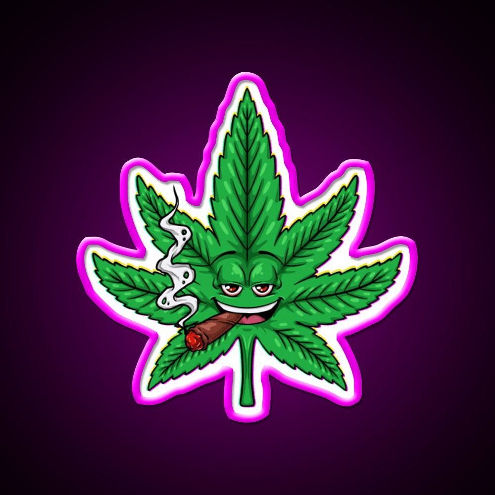 Weed Leaf Blunt Hemp Inspired Green Leaf Led Neon Sign Rgb Color - Shineneon