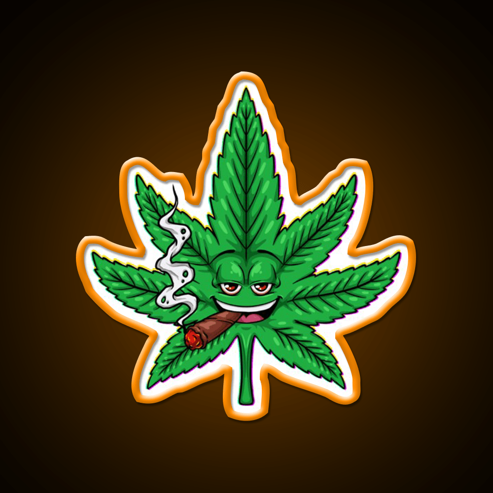 Weed Leaf Blunt Hemp Inspired Green Leaf Led Neon Sign Rgb Color - Shineneon