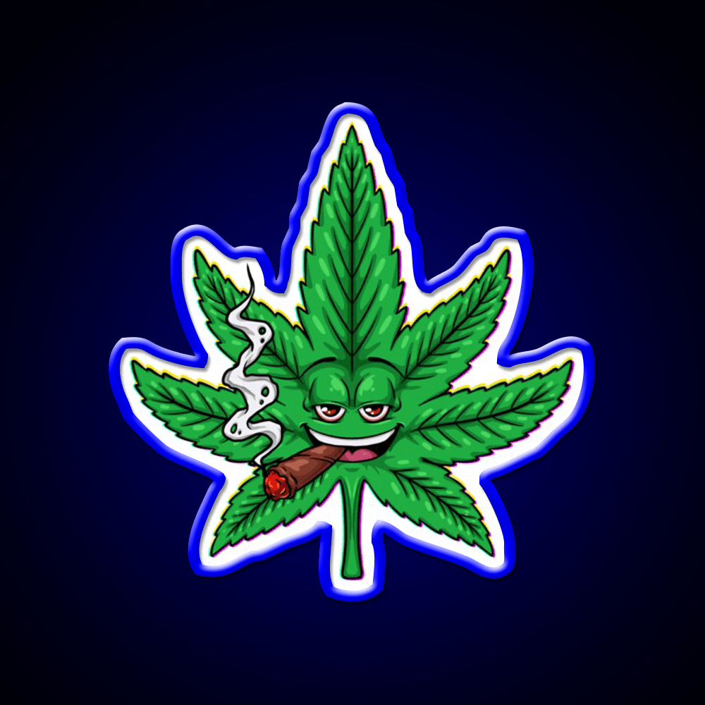 Weed Leaf Blunt Hemp Inspired Green Leaf Led Neon Sign Rgb Color - Shineneon
