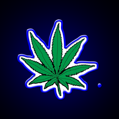 Weed Leaf Hemp Inspired Green Leaf Led Neon Sign Rgb Color - LED neon sign view 5