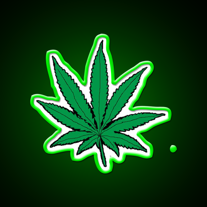 Weed Leaf Hemp Inspired Green Leaf Led Neon Sign Rgb Color - LED neon sign view 8