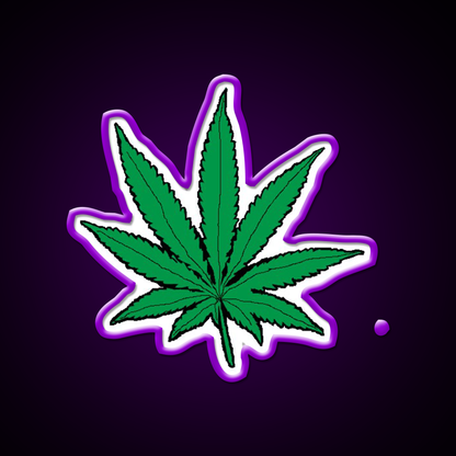 Weed Leaf Hemp Inspired Green Leaf Led Neon Sign Rgb Color - LED neon sign view 9