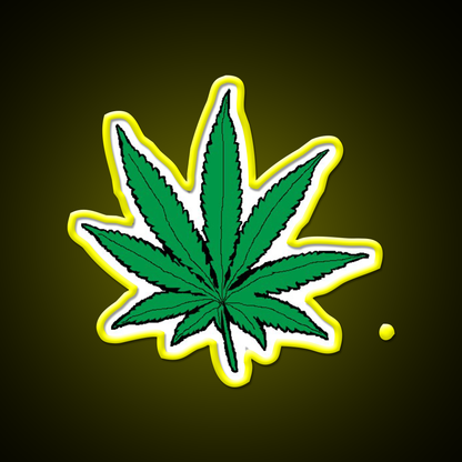 Weed Leaf Hemp Inspired Green Leaf Led Neon Sign Rgb Color - LED neon sign view 7