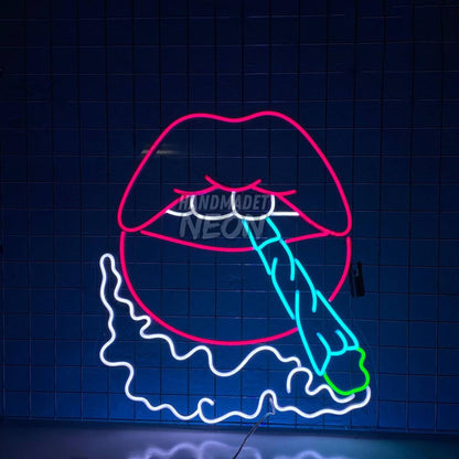 Weed Lips Led Sign For Bedroom Wall Decor | Shineneon