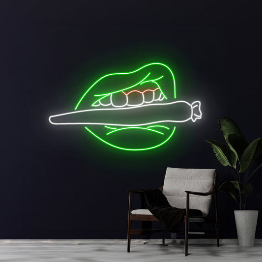 Weed Lips Led Sign Room Wall Art Decor