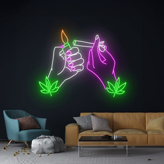 Weed Neon Sign Smoking Room Wall Decor