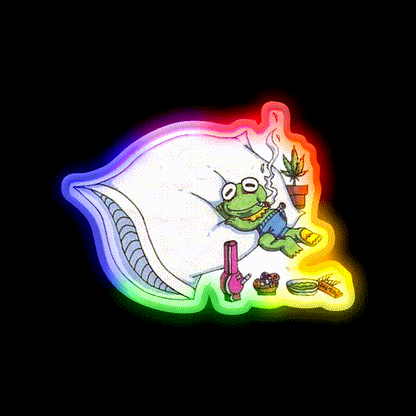 Weed Overdose Collectibles Hemp Inspired Green Leaf Led Neon Sign Rgb Color - LED neon sign close-up detail