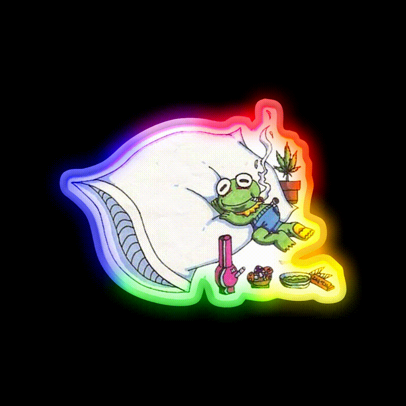 Weed Overdose Collectibles Hemp Inspired Green Leaf Led Neon Sign Rgb Color - LED neon sign close-up detail