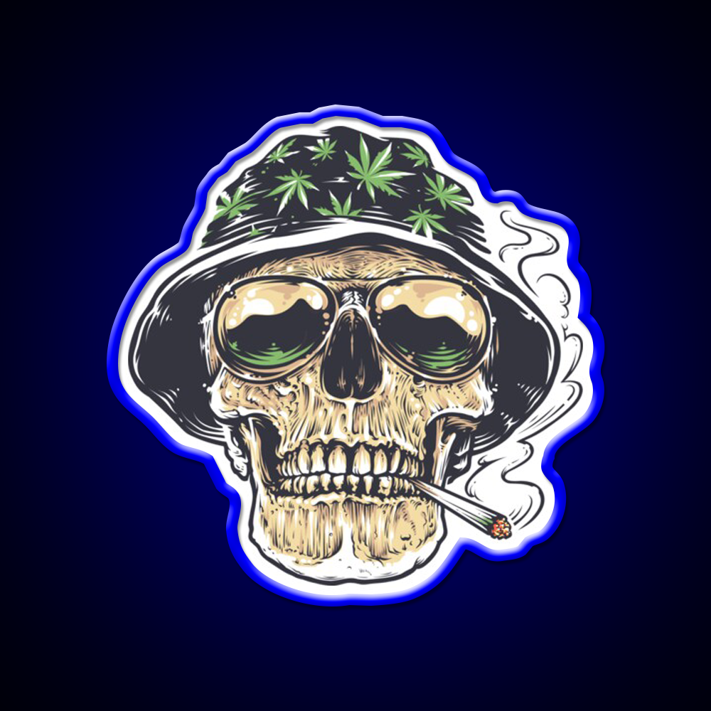 Weed Skull Hemp Inspired Green Leaf Led Neon Sign Rgb Color - LED neon sign view 5