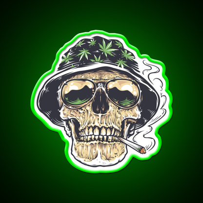 Weed Skull Hemp Inspired Green Leaf Led Neon Sign Rgb Color - LED neon sign view 8