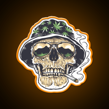 Weed Skull Hemp Inspired Green Leaf Led Neon Sign Rgb Color - Shineneon
