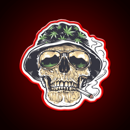 Weed Skull Hemp Inspired Green Leaf Led Neon Sign Rgb Color - Shineneon