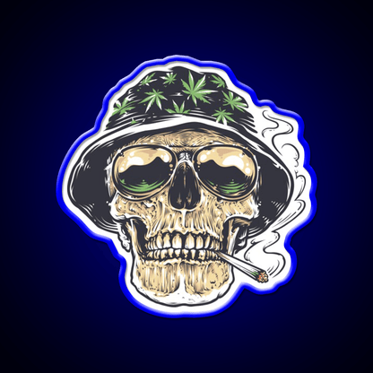 Weed Skull Hemp Inspired Green Leaf Led Neon Sign Rgb Color - Shineneon