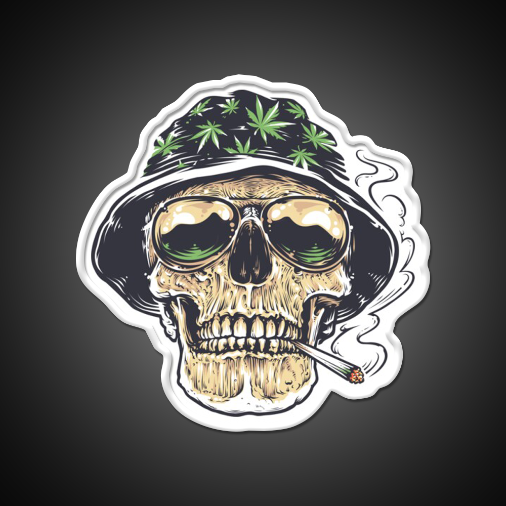 Weed Skull Hemp Inspired Green Leaf Led Neon Sign Rgb Color - LED neon sign view 11