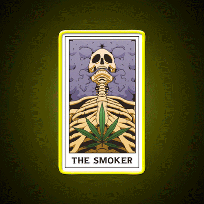 Weed Smoker Hemp Inspired Green Leaf Led Neon Sign Rgb Color - Custom LED neon sign front view