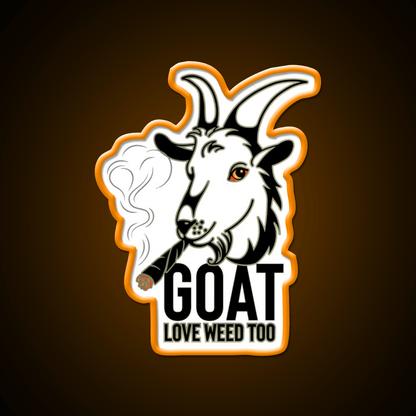 Weed Smooking Goat Hemp Inspired Green Leaf Led Neon Sign Rgb Color - Shineneon