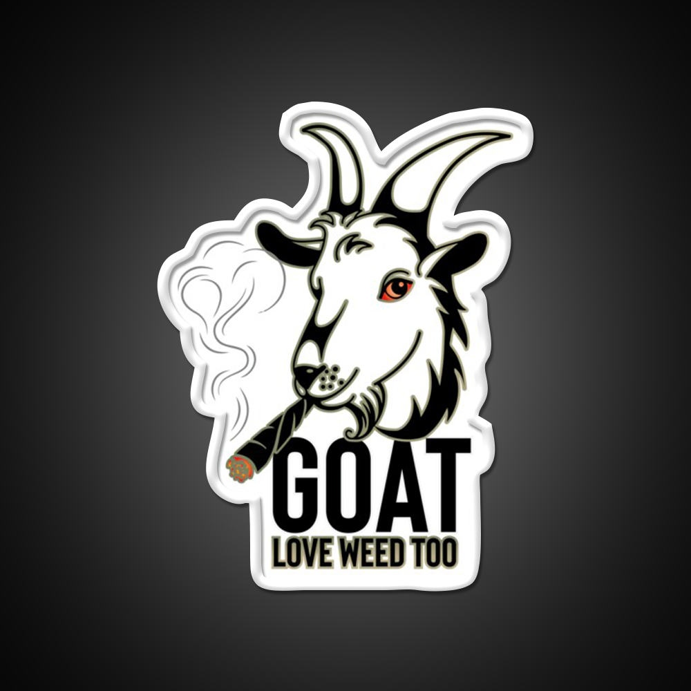 Weed Smooking Goat Hemp Inspired Green Leaf Led Neon Sign Rgb Color - LED neon sign view 11