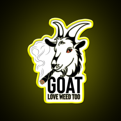 Weed Smooking Goat Hemp Inspired Green Leaf Led Neon Sign Rgb Color - LED neon sign view 7