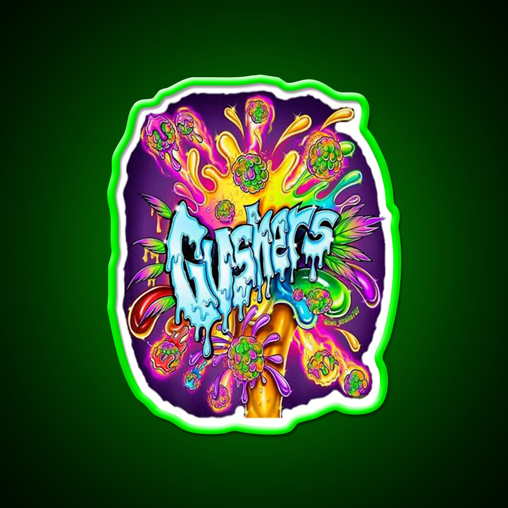 Weed Strains Gushers 420 Culture Hemp Inspired Green Leaf Led Neon Sign Rgb Color - LED neon sign view 8