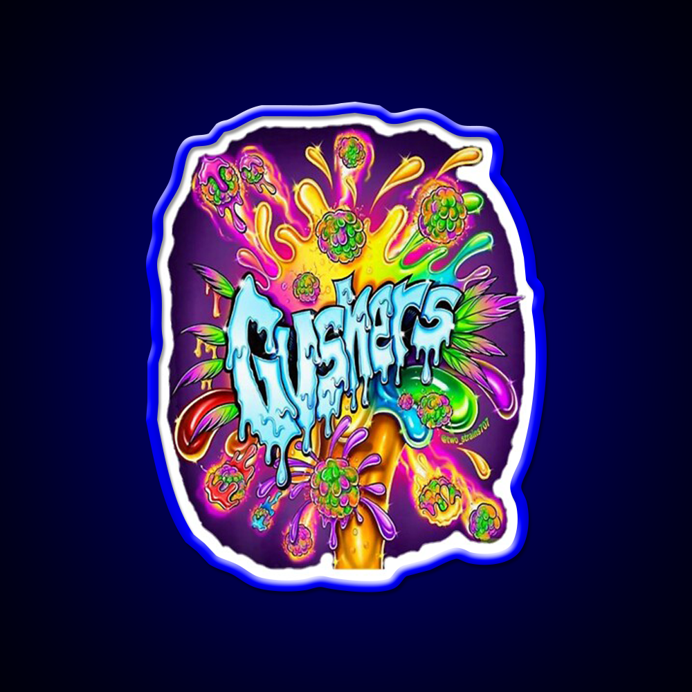 Weed Strains Gushers 420 Culture Hemp Inspired Green Leaf Led Neon Sign Rgb Color - Shineneon