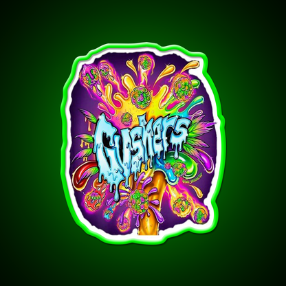 Weed Strains Gushers 420 Culture Hemp Inspired Green Leaf Led Neon Sign Rgb Color - Shineneon